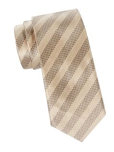 Полосатый шелковый галстук Brioni, цвет Green Blac