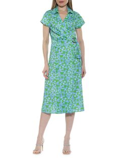 Платье миди с запахом Paris Alexia Admor, цвет Green Multi