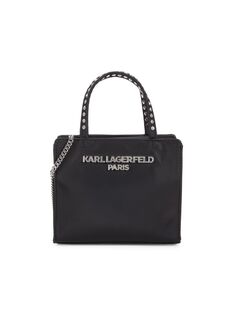 Маленькая сумка-тоут с логотипом Ikons Karl Lagerfeld Paris, черный
