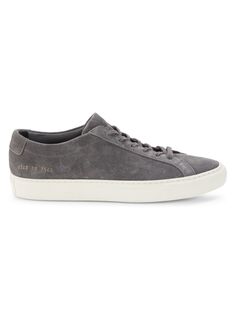 Замшевые кроссовки на платформе Common Projects, серый