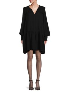 Мини-платье Kathy со сборками и оборками Velvet, черный
