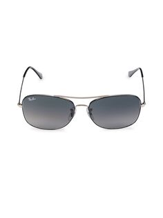 Овальные солнцезащитные очки-авиаторы 57MM Ray-Ban, цвет Grey Flash