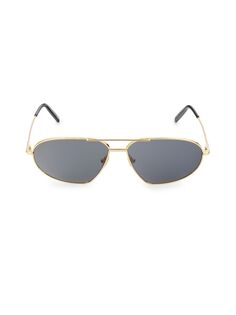Овальные солнцезащитные очки 63MM Tom Ford, цвет Grey Gold