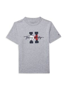 Футболка с логотипом и принтом для мальчиков Tommy Hilfiger, цвет Grey Heather