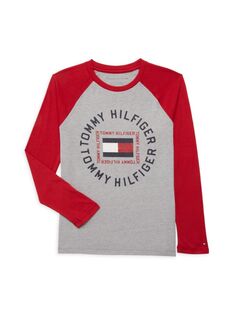 Футболка с логотипом и рукавами реглан для мальчиков Tommy Hilfiger, цвет Grey Heather