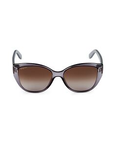 Круглые солнцезащитные очки 56MM Ferragamo, серый