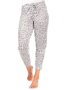 Пижамные брюки с леопардовым принтом Tahari, цвет Grey Leopard