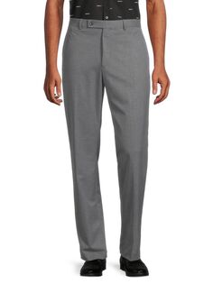 Однотонные эластичные брюки с плоской передней частью Lauren Ralph Lauren, серый
