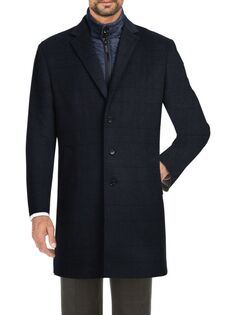 Однобортное пальто в клетку с нагрудником English Laundry, серый