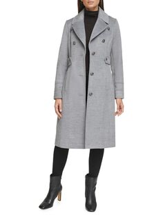 Пальто из смесовой шерсти в стиле милитари Kenneth Cole, серый