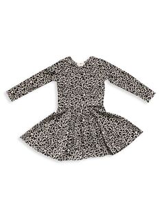 Платье с леопардовым принтом для маленьких девочек и девочек Joe-Ella, серый