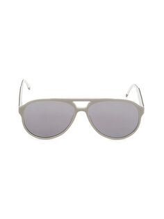 Овальные солнцезащитные очки 40MM Thom Browne, цвет Grey White
