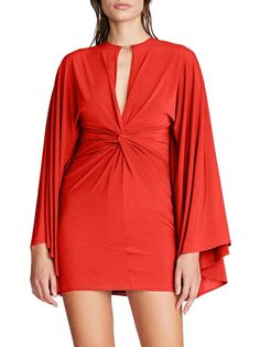Мини-платье Carolina из эластичного джерси Halston, цвет Halston Red