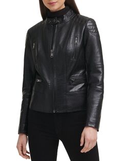 Мотоциклетная куртка из искусственной кожи Kenneth Cole, черный