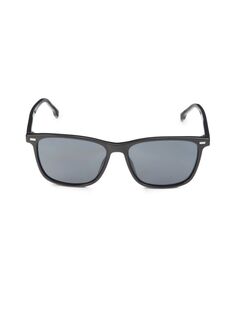Прямоугольные солнцезащитные очки 56MM Boss, серый