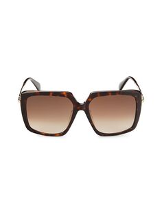 Квадратные солнцезащитные очки 57MM Max Mara, цвет Havana