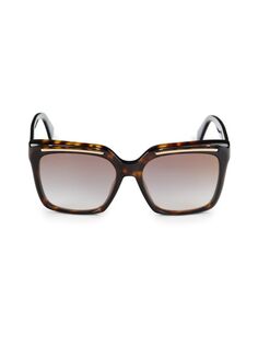 Квадратные солнцезащитные очки 56MM Moschino, цвет Havana