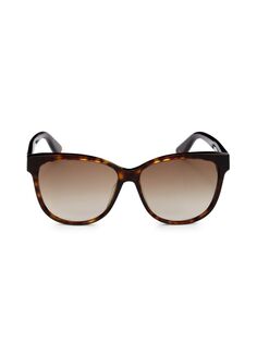 Квадратные солнцезащитные очки 58MM Saint Laurent, цвет Havana