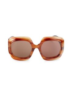 Квадратные солнцезащитные очки 59MM Gucci, цвет Havana