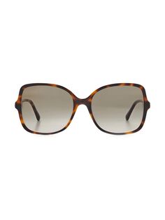Квадратные блестящие солнцезащитные очки Judy 57MM Jimmy Choo, цвет Havana