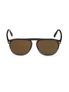 Квадратные солнцезащитные очки 58MM Tom Ford, цвет Havana