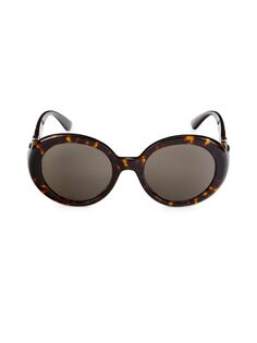 Круглые солнцезащитные очки 55MM Versace, цвет Havana