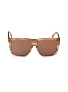Квадратные солнцезащитные очки 58MM Max Mara, цвет Havana