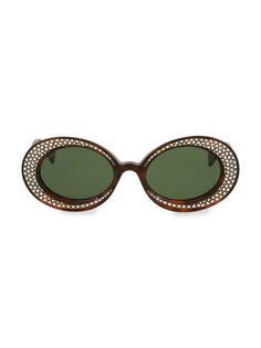 Овальные солнцезащитные очки 54MM Gucci, цвет Havana