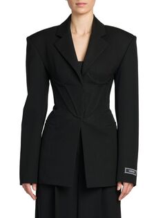 Неформальная куртка из натуральной шерсти Versace, черный