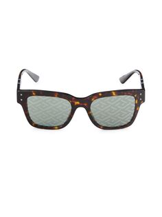 Квадратные солнцезащитные очки 52 мм Versace, цвет Havana