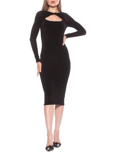 Облегающее платье миди Tanya с закрученной передней частью Alexia Admor, черный
