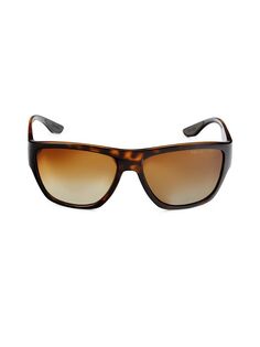 Прямоугольные солнцезащитные очки 59MM Prada, цвет Havana