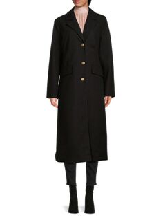 Однобортное пальто однобортного цвета Nvlt, черный