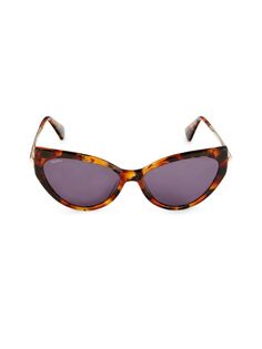 Солнцезащитные очки «кошачий глаз» 57MM Max Mara, цвет Havana
