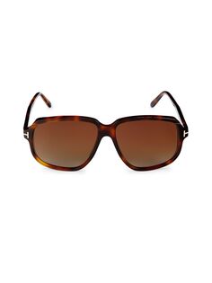 Овальные солнцезащитные очки 59MM Tom Ford, цвет Havana