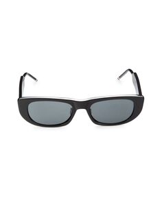 Овальные солнцезащитные очки 53MM Thom Browne, черный