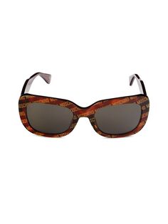 Прямоугольные солнцезащитные очки 53MM Moschino, цвет Havana