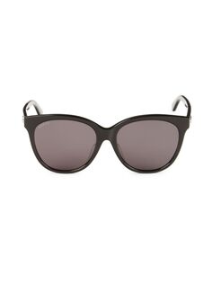 Овальные солнцезащитные очки 56MM Gucci, черный