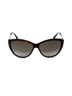 Солнцезащитные очки «кошачий глаз» 60 мм Jimmy Choo, цвет Havana