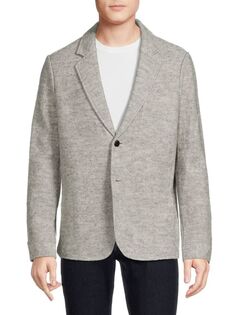 Спортивное пальто из текстурированной мериносовой шерсти Bruno Magli, серый