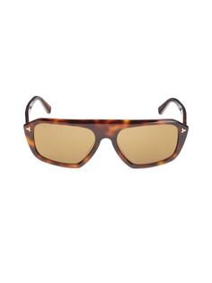 Прямоугольные солнцезащитные очки 58MM Bally, цвет Havana