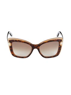 Солнцезащитные очки «кошачий глаз» 54 мм Ferragamo, цвет Havana