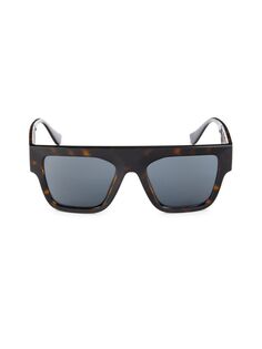 Прямоугольные солнцезащитные очки 56MM Versace, цвет Havana