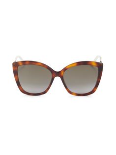 Солнцезащитные очки «кошачий глаз» Nat 57MM Jimmy Choo, цвет Havana