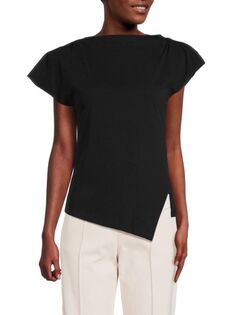 Однотонная асимметричная футболка Sebani Isabel Marant, черный