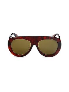 Солнцезащитные очки-авиаторы 54MM Gucci, цвет Havana