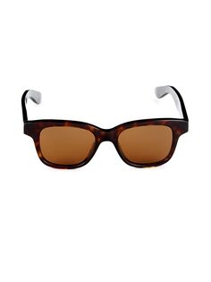 Прямоугольные солнцезащитные очки 48MM Alexander Mcqueen, цвет Havana Brown