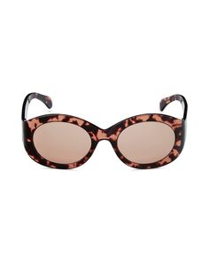 Круглые солнцезащитные очки 53MM Alaïa, цвет Havana Pink