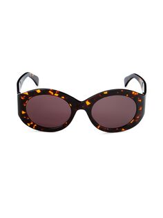 Круглые солнцезащитные очки 53MM Alaïa, цвет Havana Purple