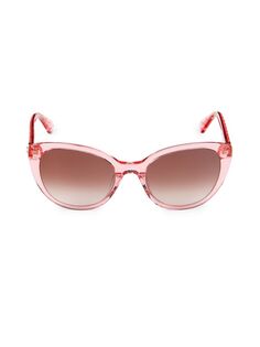 Круглые солнцезащитные очки «кошачий глаз» Amberlee 55MM Kate Spade New York, цвет Havana Red